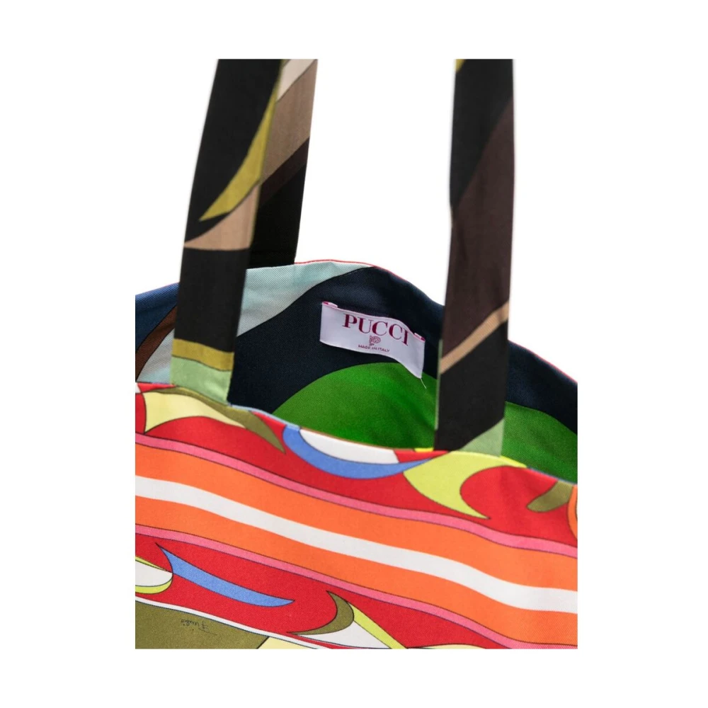 EMILIO PUCCI Rode Abstract Patroon Print Tote Tas Multicolor Dames