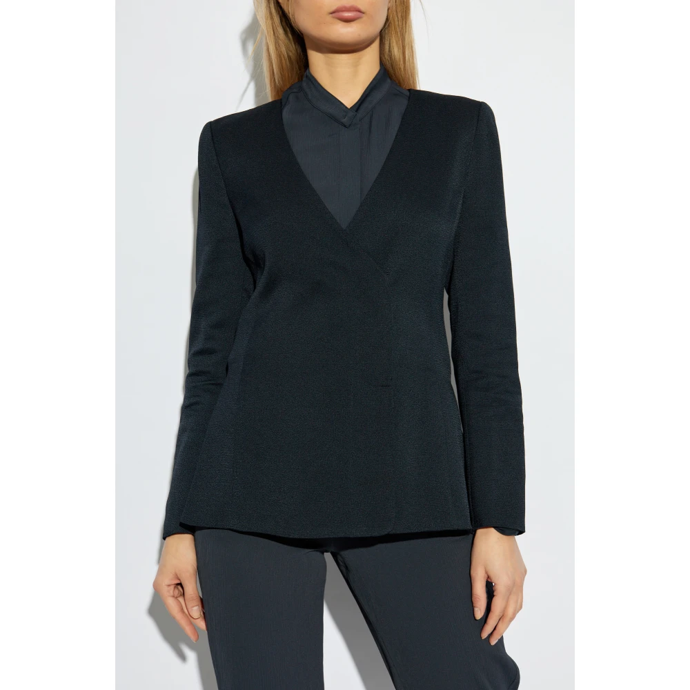 Emporio Armani Blazer met dubbele split aan de achterkant Blue Dames