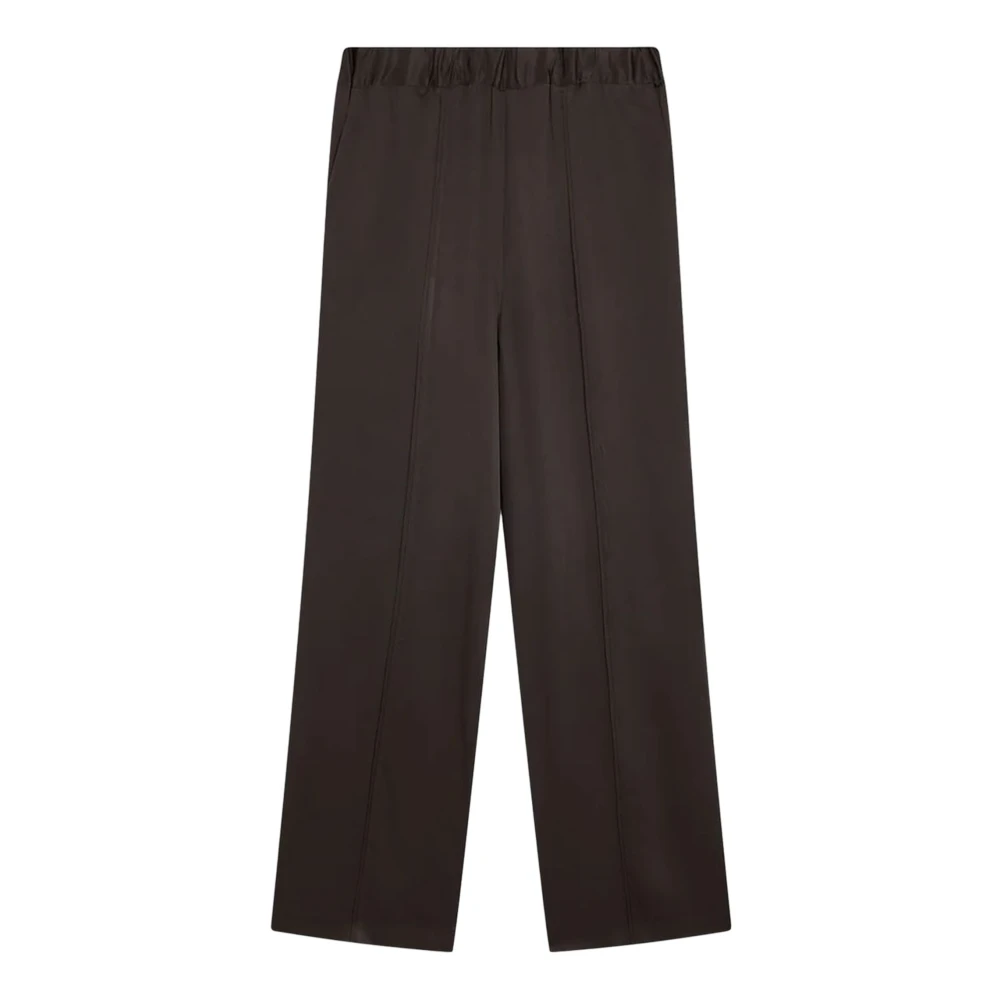 Semicouture Bruine Satijnen Elastische Taillebroek Brown Dames