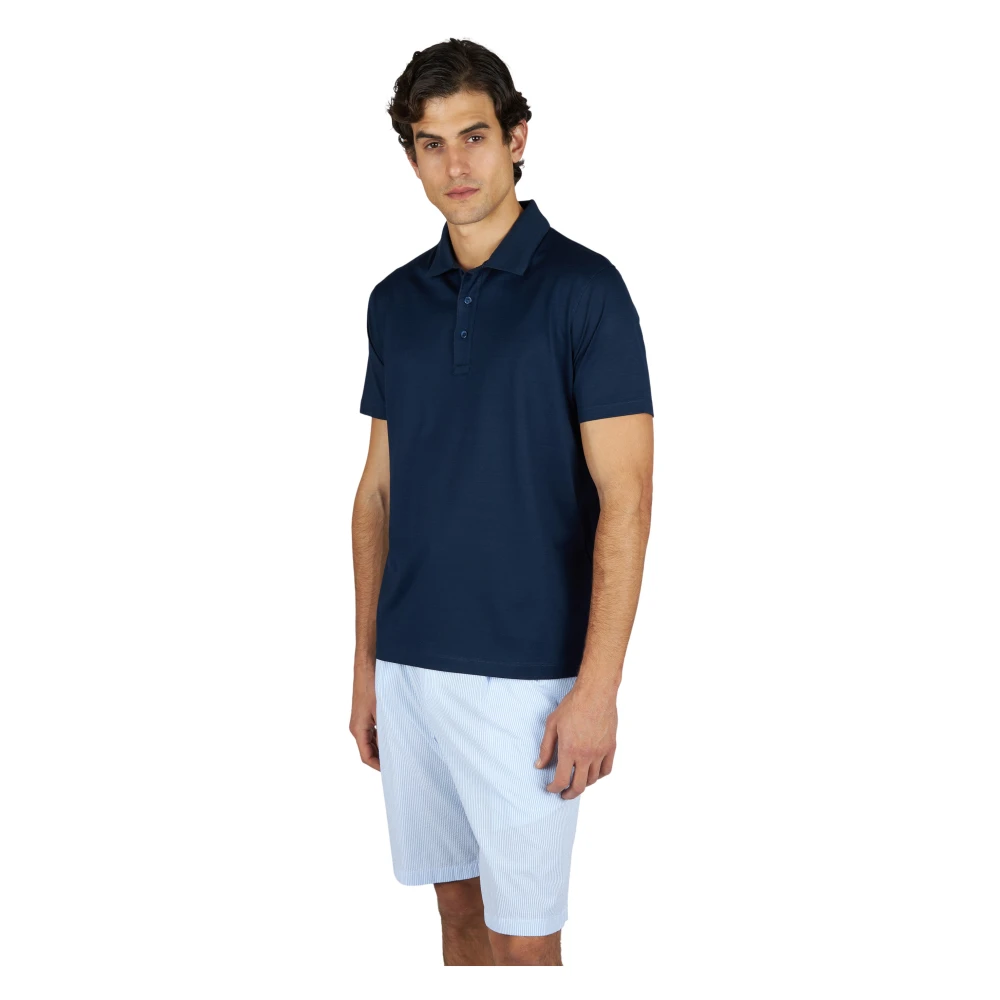 Paul & Shark Double Mercerised Cotton Polo - Male - Polo Shirts - Blue - L - Tops