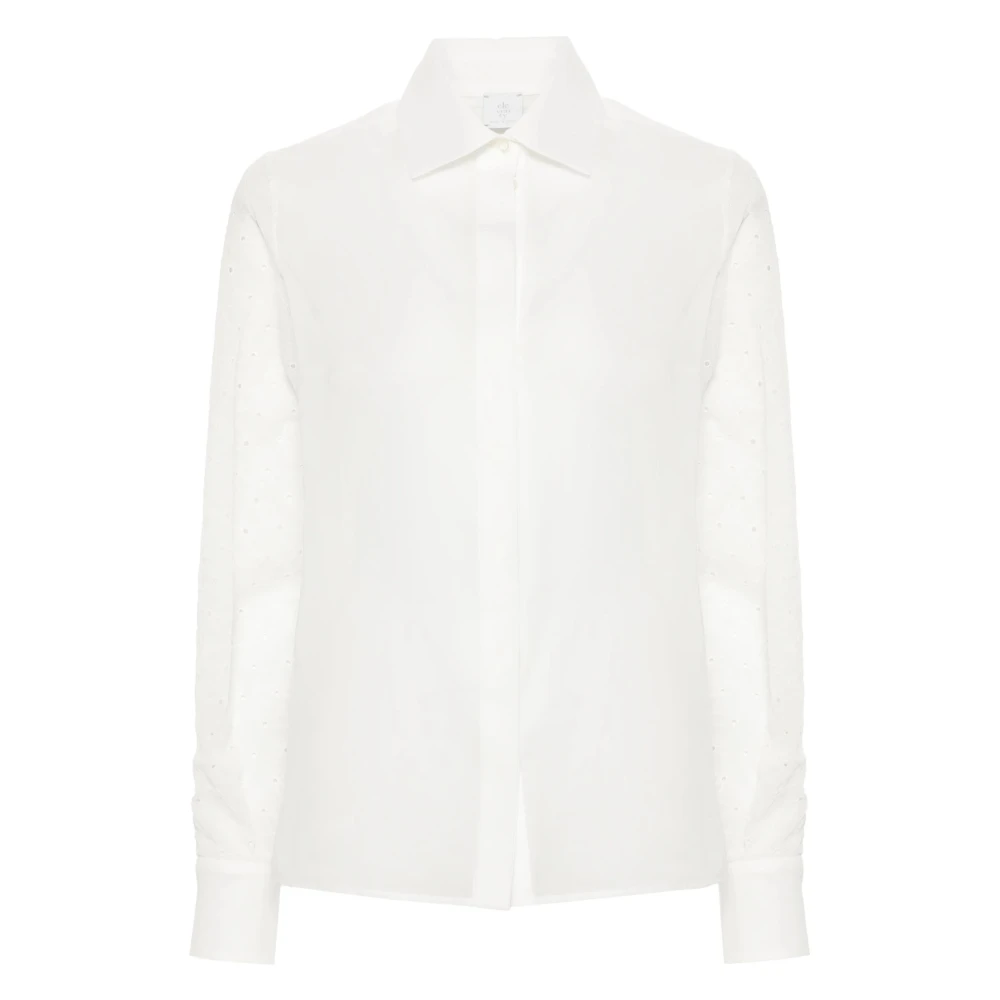Eleventy Women's White Embroidered Sleeve Shirt - Shirts - Xl - Blouses & Shirts