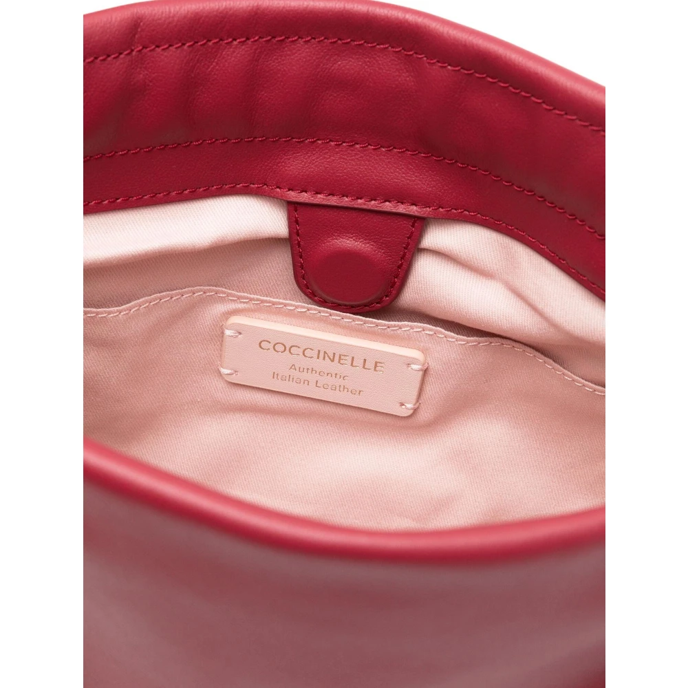 Coccinelle Leren Handtas met Magneetsluiting Katoenen Voering Red Dames