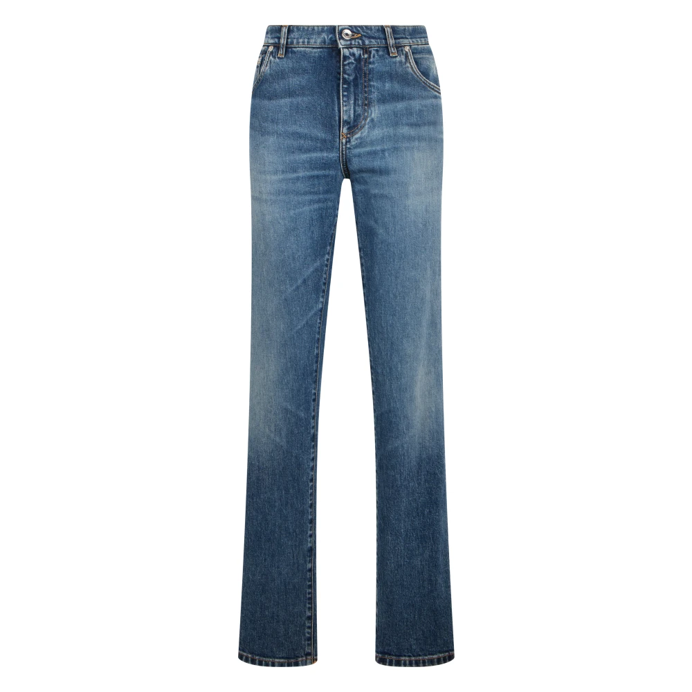 Dolce & Gabbana Blue Straight Jeans - Male - Slim Fit Jeans - Xl - Jeans