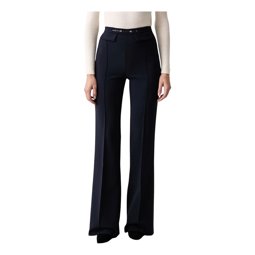 Elisabetta Franchi Donna Blu - Pantaloni A Palazzo - Trousers - S - Immagine 3