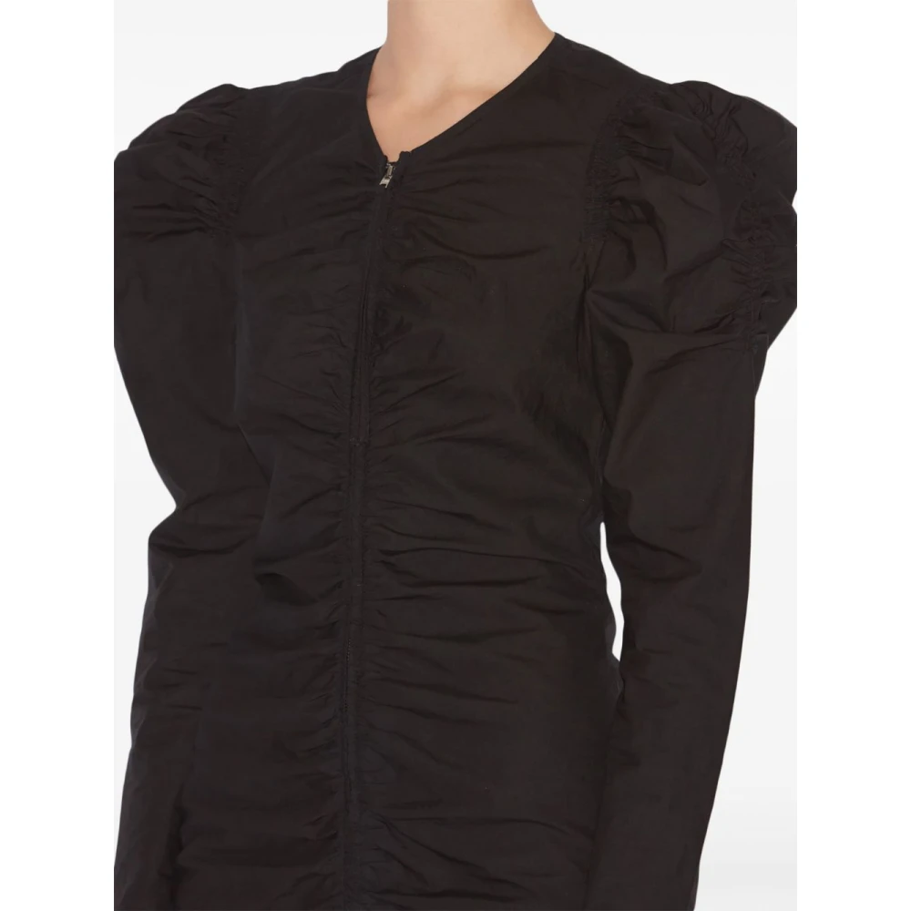 Isabel Marant Étoile Zwarte Katoenen V-Hals Jurk Black Dames
