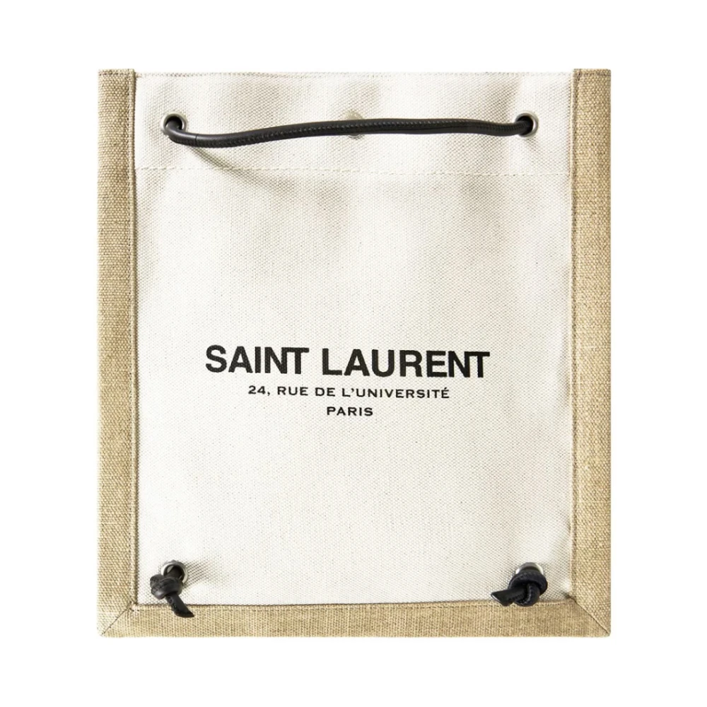 Saint Laurent, Cross Body Bags, male, White, Size: ONE SIZE Universite Logo Flat Crossbody Bag