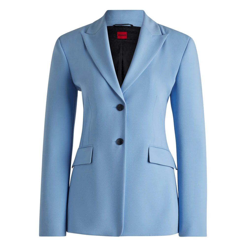 Hugo Boss Getailleerde blazer met schone revers Blue Dames