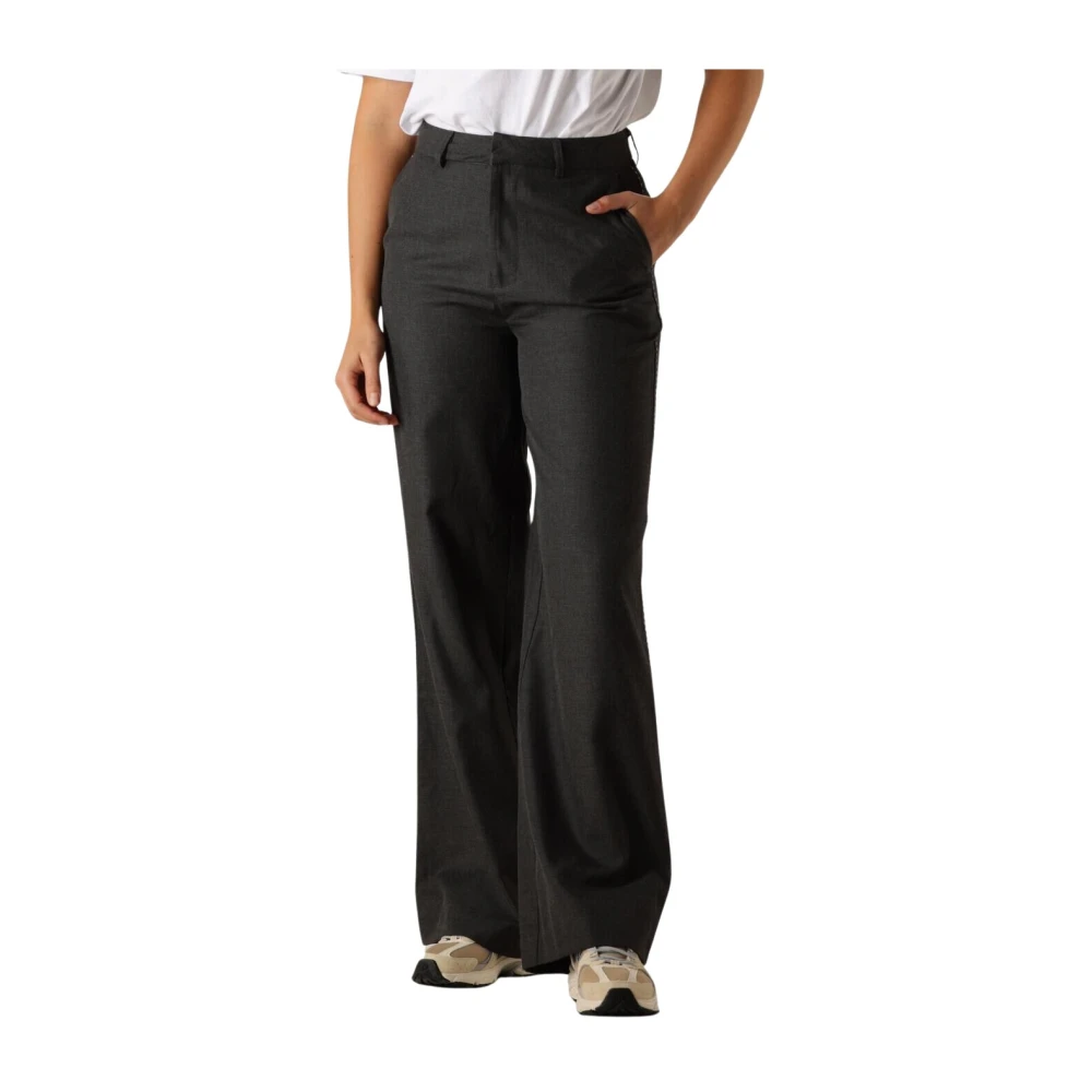 Alix The Label Antraciet Wijde Pijp Broek Gray Dames
