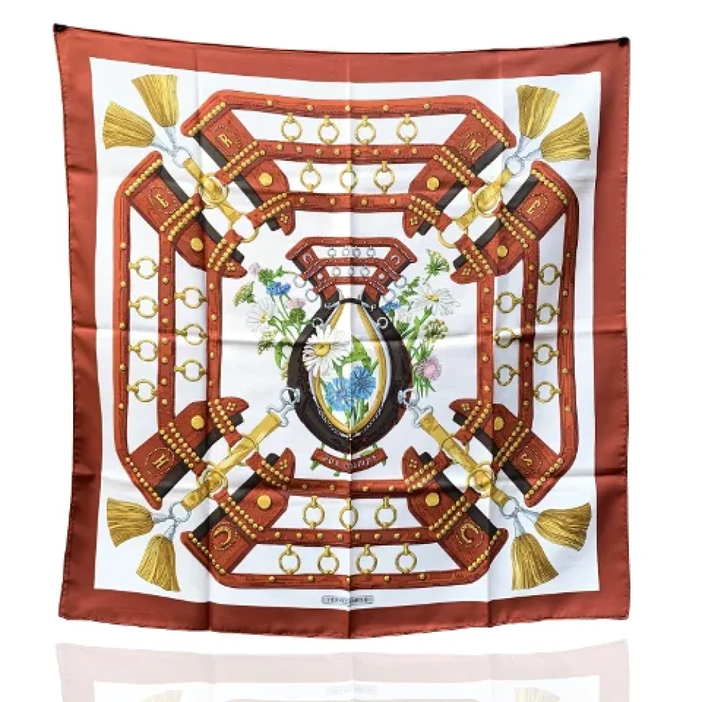 Hermès Vintage Pre-owned Silk scarves Brown Dames