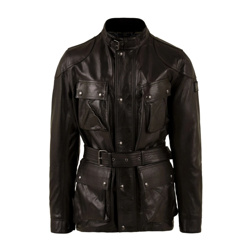 Belstaff , Leather Jackets, Male, Black, M, Leather Jacket