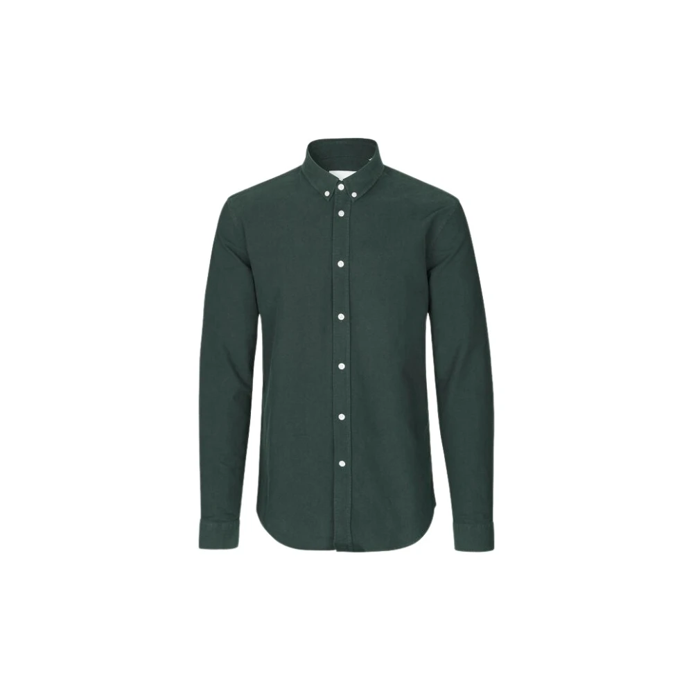 Samsøe Klassieke Katoenen Overhemd met Lange Mouwen Green Heren