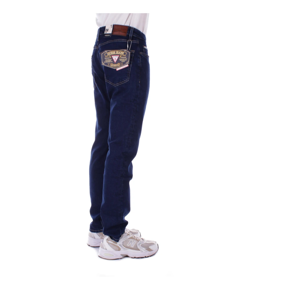 Guess Logo Achterzak 5-Pocket Regular Fit Jeans Blue Heren