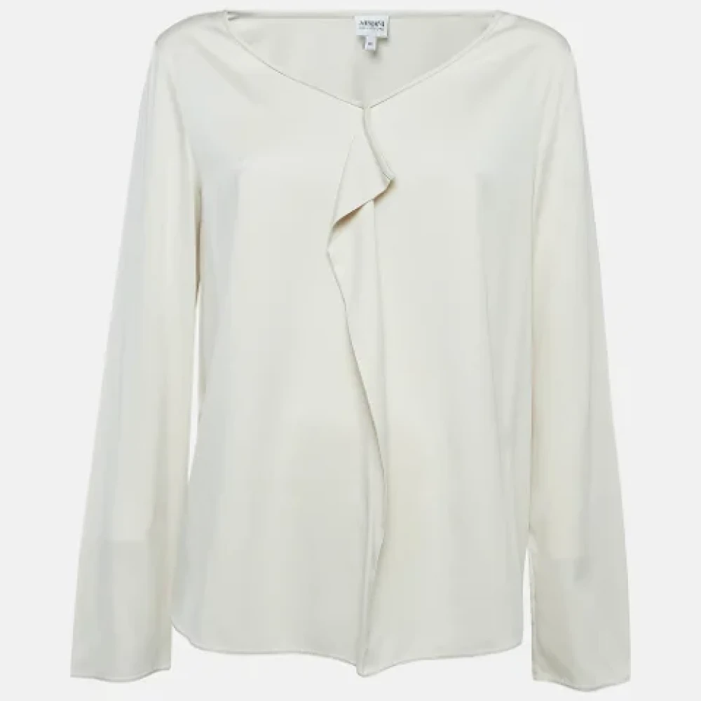 Armani Pre-owned Satin tops Beige Dames