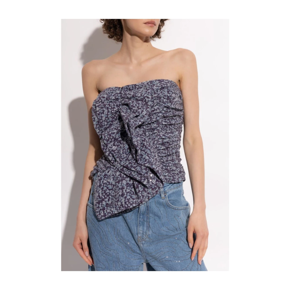 Rotate Birger Christensen Cropped Top met Ruffles Multicolor Dames