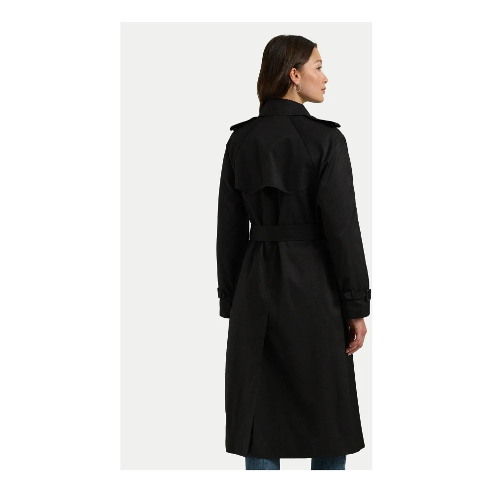 Ralph Lauren Double Breasted Trenchcoat Black Dames
