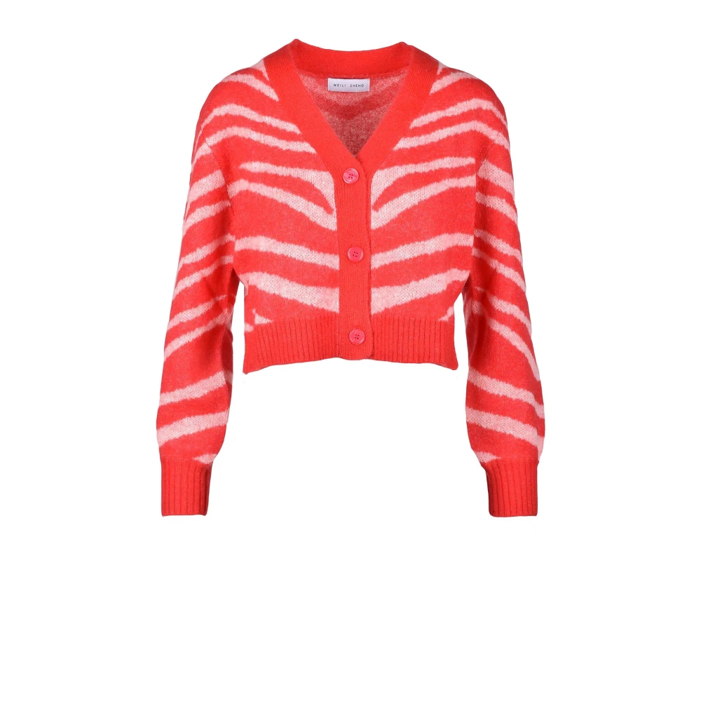 Weili Zheng Röd Cardigan för Kvinnor Red, Dam