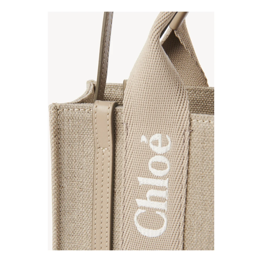 Chloé Geborduurde Mini Tote Tas in Beige Dames