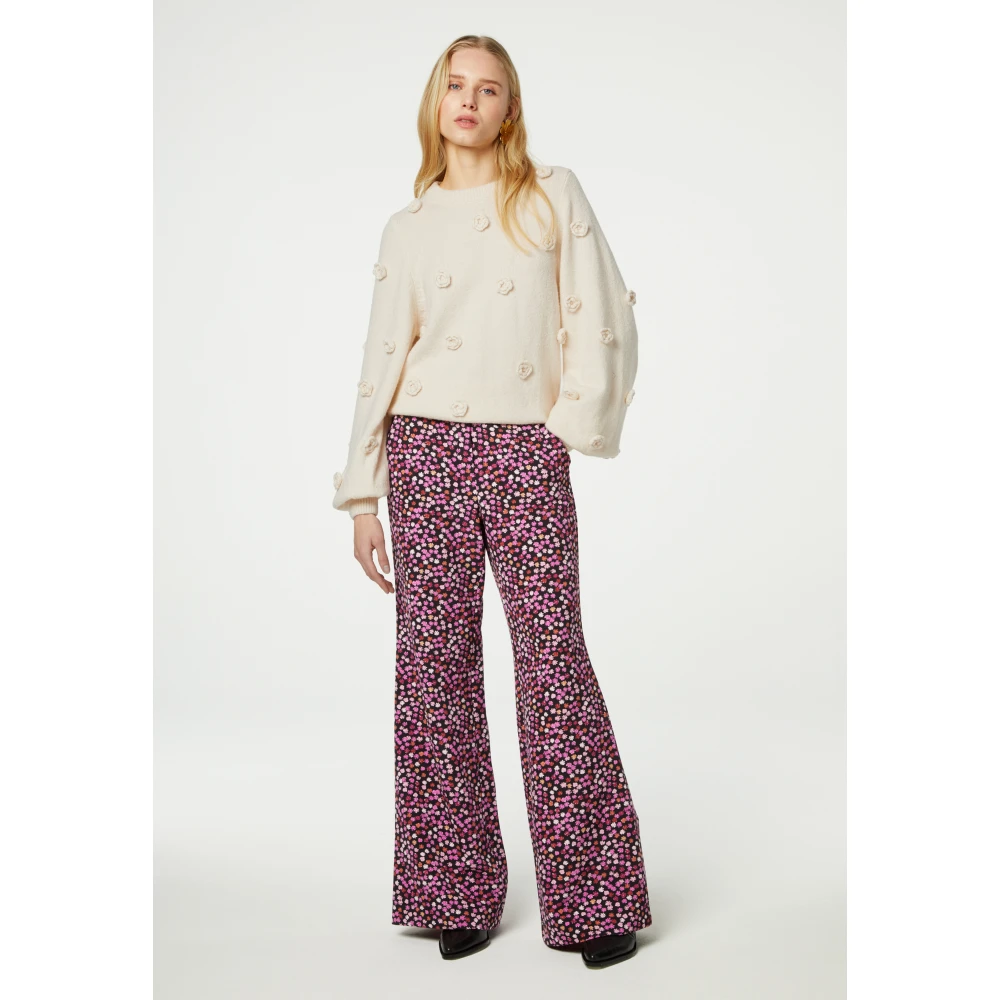 Fabienne Chapot Roze Bloemen Straight-Leg Broek Pink Dames