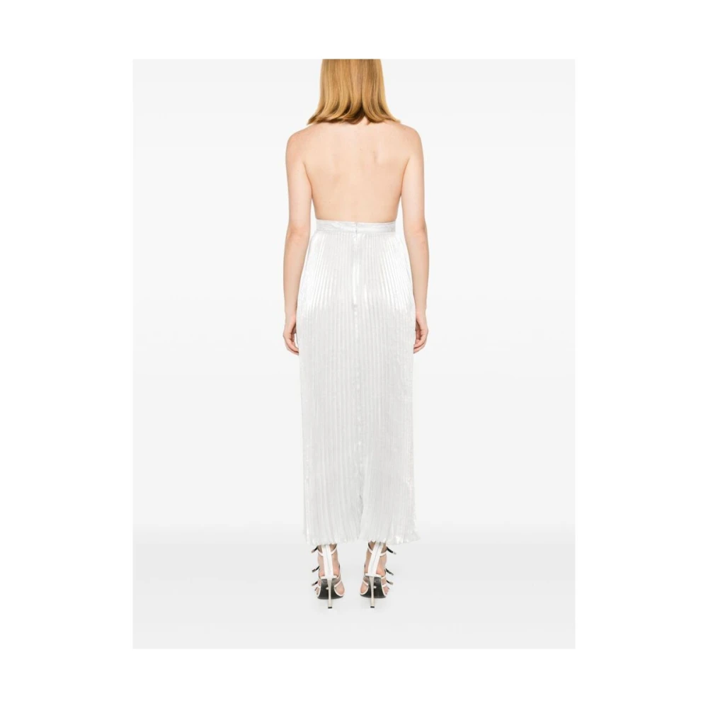 L'idée Metallic Halterjurk met Diepe V-hals Gray Dames