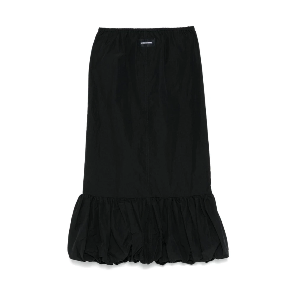 Marine Serre Zwarte Midi Jersey Rok met Elastische Taille Black Dames