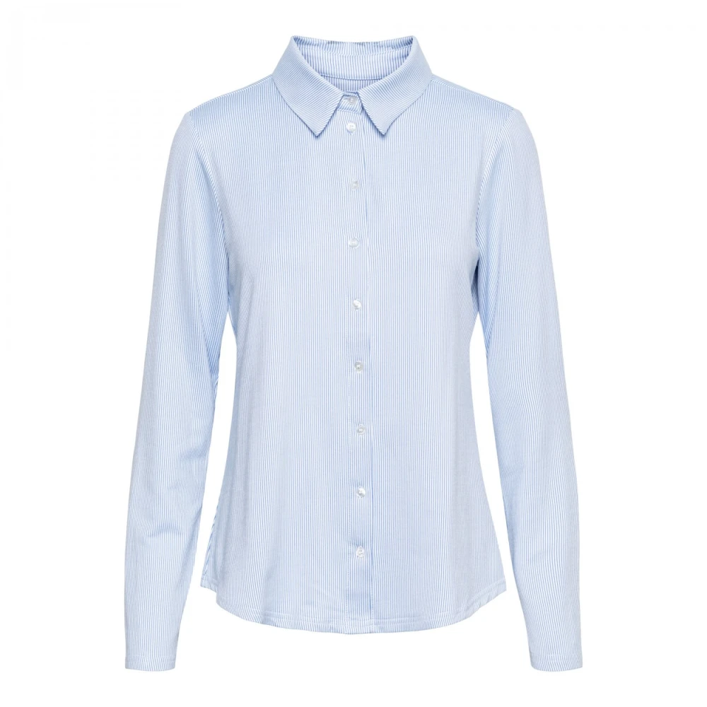 &Co Woman Overhemd met lange mouwen effen kleur Blue Dames
