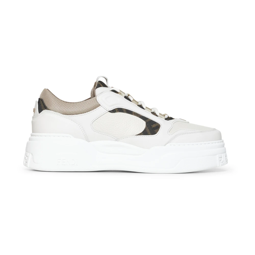 Fendi Men's White Chunky Trainers With Ff Details - Sneakers - 11 Uk - Shoes