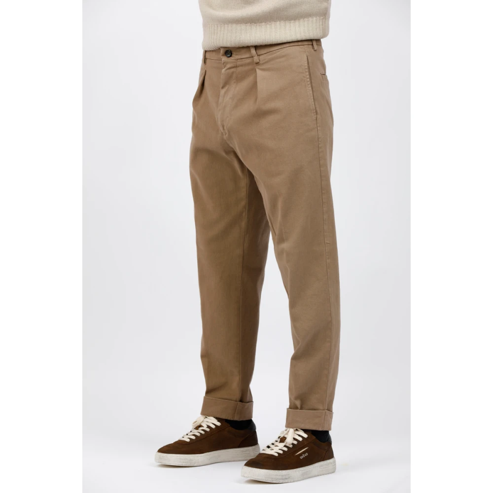 Berwich Crop over fit broek met unieke stijl Beige Heren