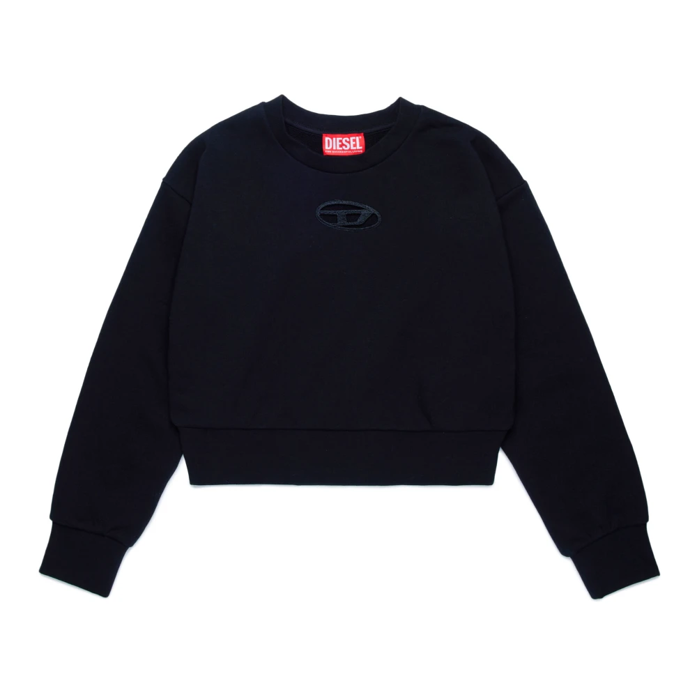 Diesel Girls Black Crew-Neck Sweatshirt - Kids Sweatshirts - 4 Y - Kids
