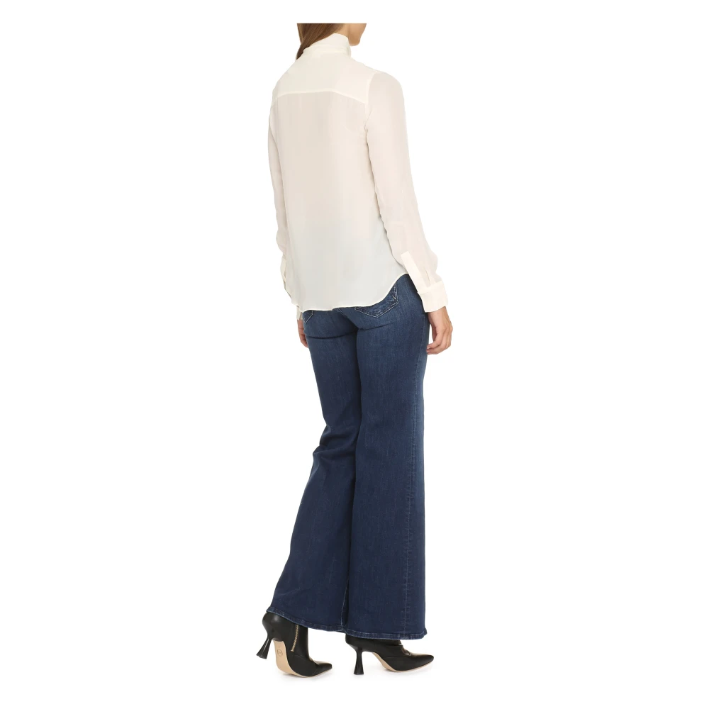 Michael Kors Zijden Blend Strikblouse Beige Dames