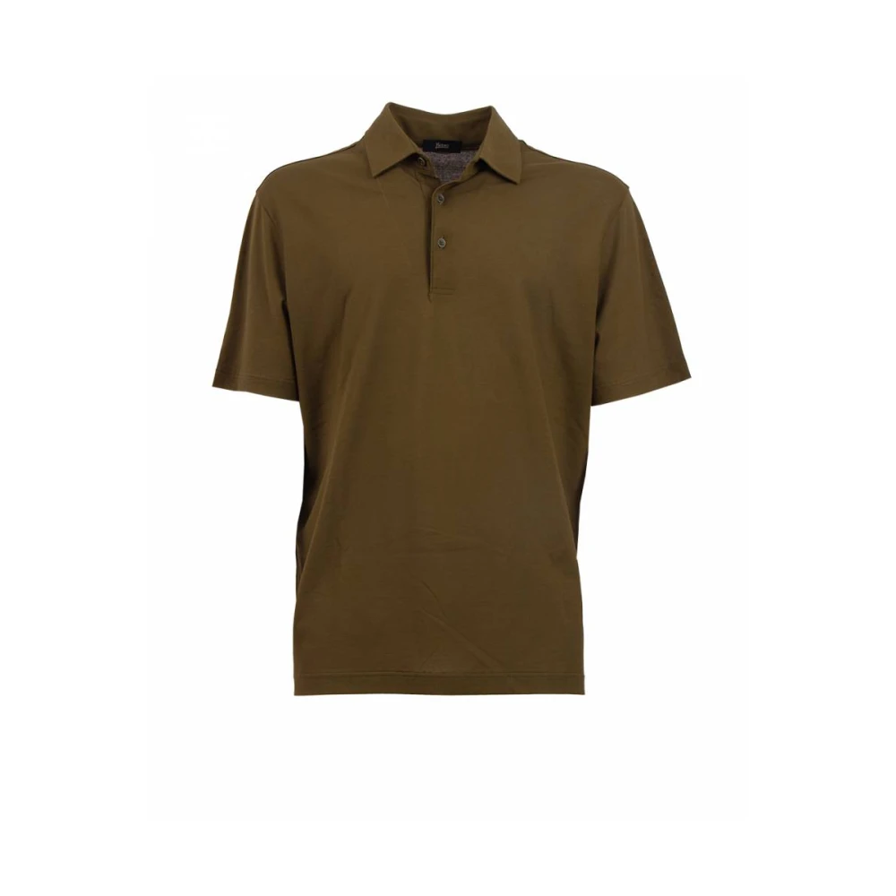 Herno Klassieke Polo Shirt voor Mannen Green Heren