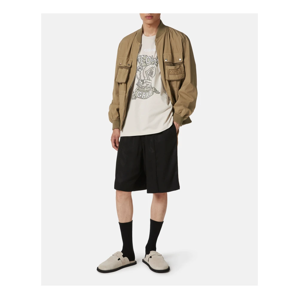 Iceberg Poederkleurig regular-fit stretch jersey T-shirt Beige Heren