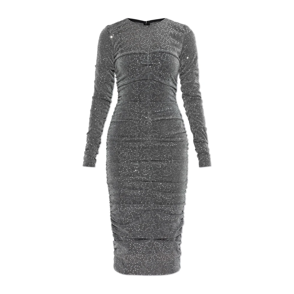 Dolce & Gabbana Paillettenjurk met draperie Gray Dames