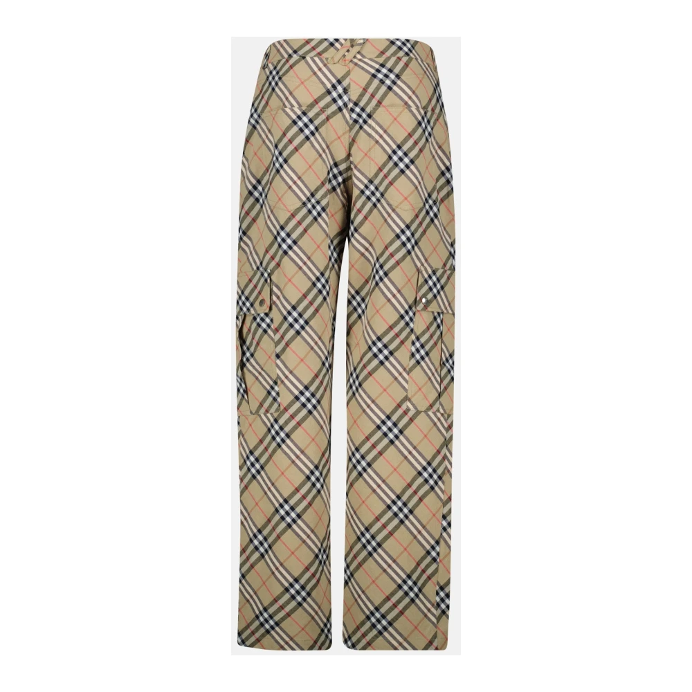 Burberry Geruite Rechte Broek Lente-Zomer 2025 Beige Heren