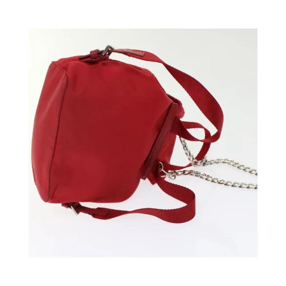 Prada Vintage Pre-owned Nylon backpacks Red Dames