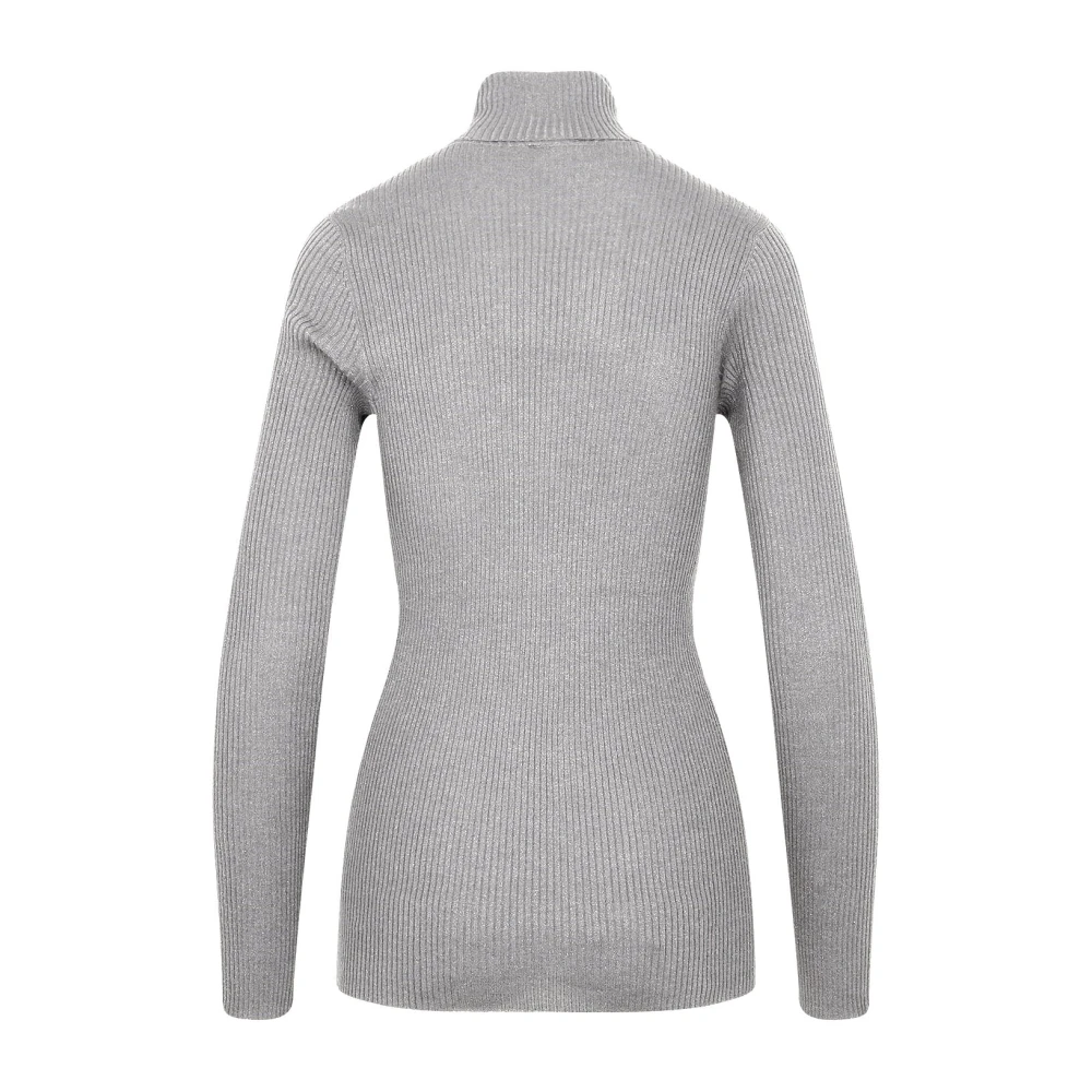 BRUNELLO CUCINELLI Kasjmier Zijde Turtleneck Sweater Gray Dames