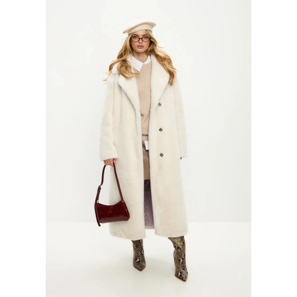 Cesare Gaspari Luxe Nep Bontjas Freya Wit White Dames