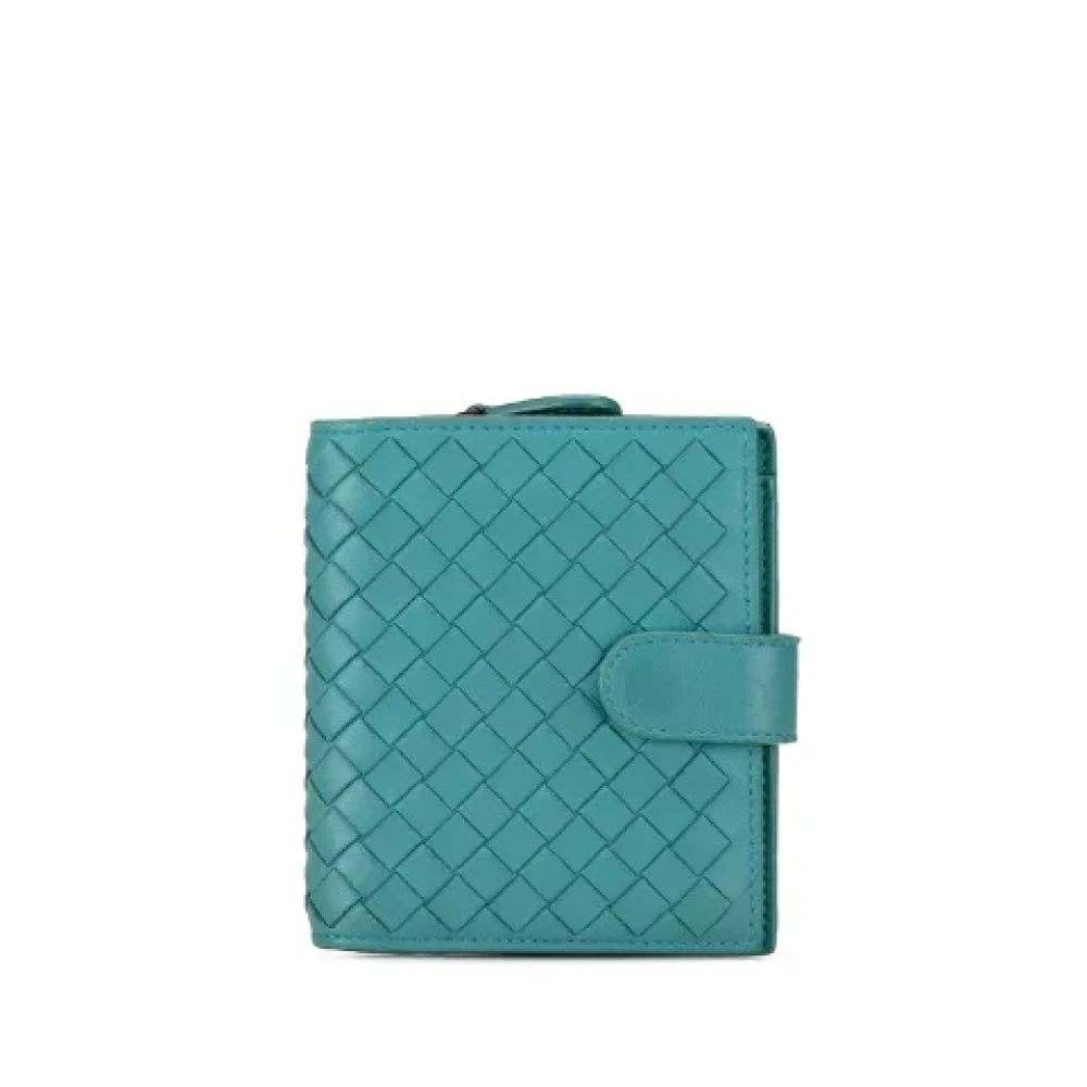 Bottega Veneta Vintage Pre-owned Leather wallets Blue Dames