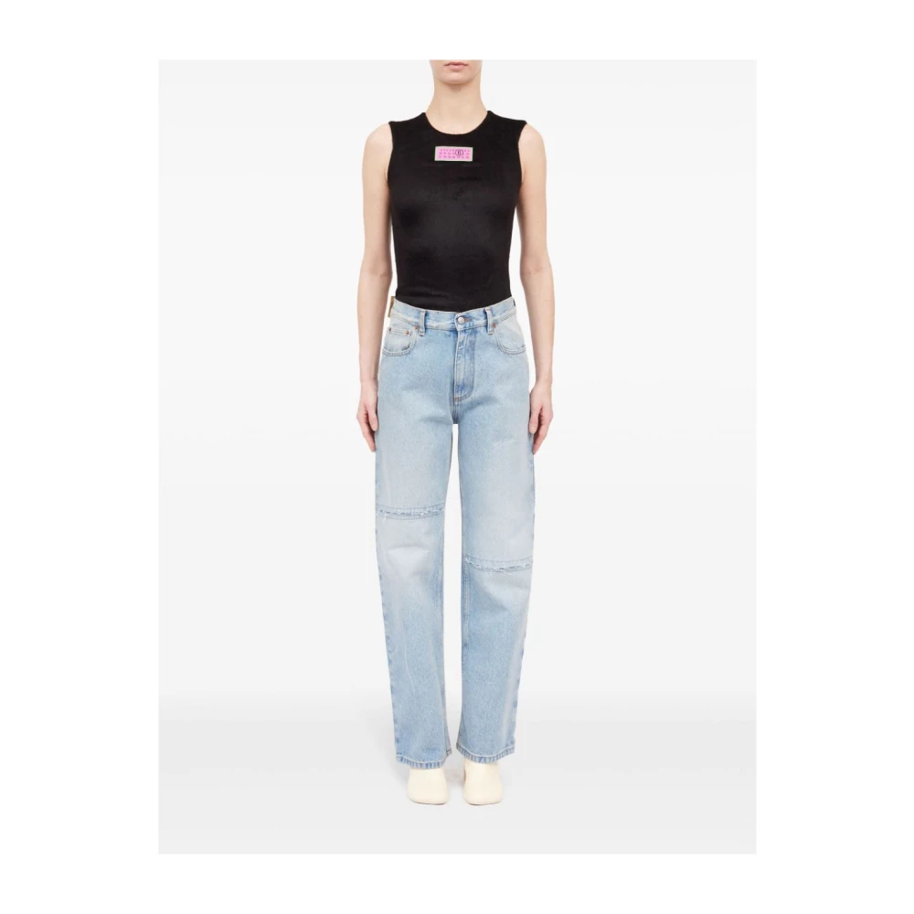 MM6 Maison Margiela Clear Blue Distressed Denim Jeans Blue Dames