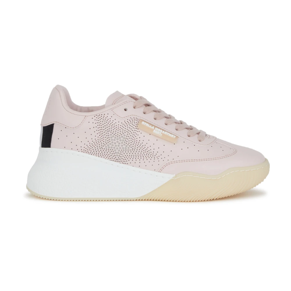 Stella McCartney Sequin-Embellished Lace-Up Sneakers Dames Schoenen Roze