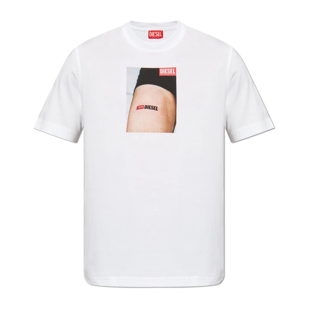 Diesel T-shirt `T-Adjust-K19` White, Herr