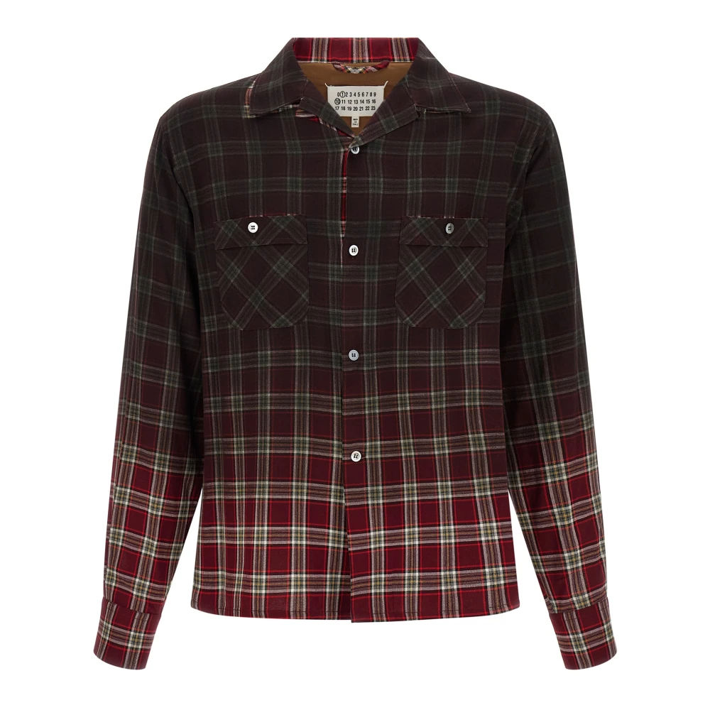 Maison Margiela Men's Multicolor Casual Shirts, L, Gradient Check Shirt