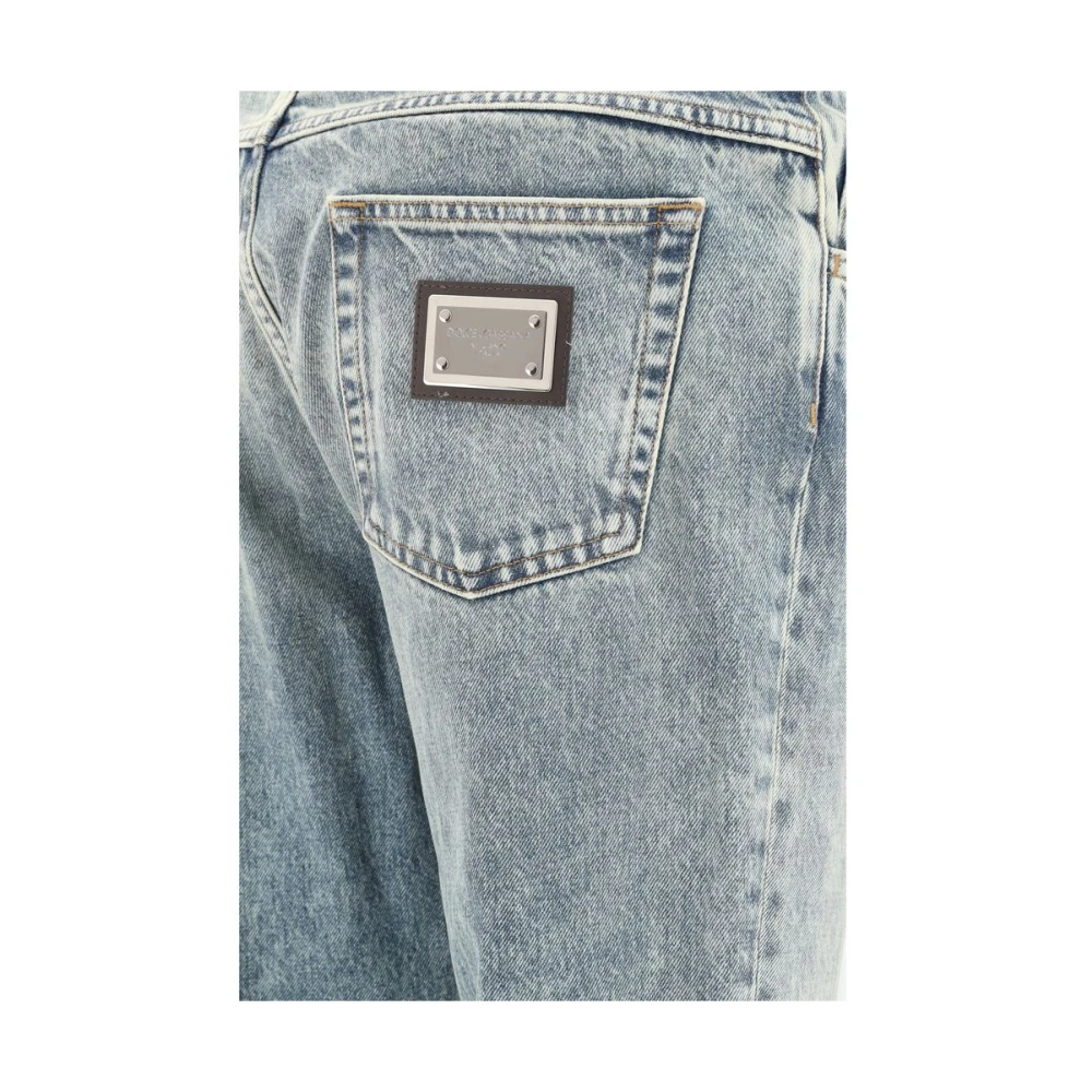 Dolce & Gabbana Jeans met versleten effect en karakter Blue Heren