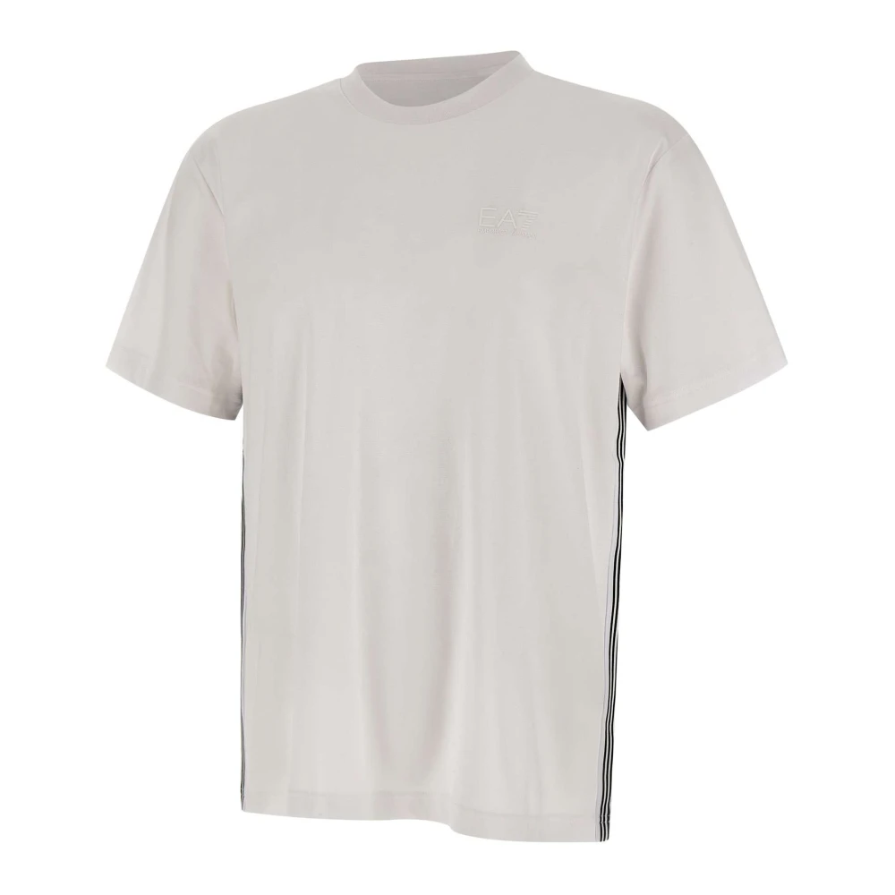 Emporio Armani EA7 Wit Katoenen T-shirt met Logo White Heren