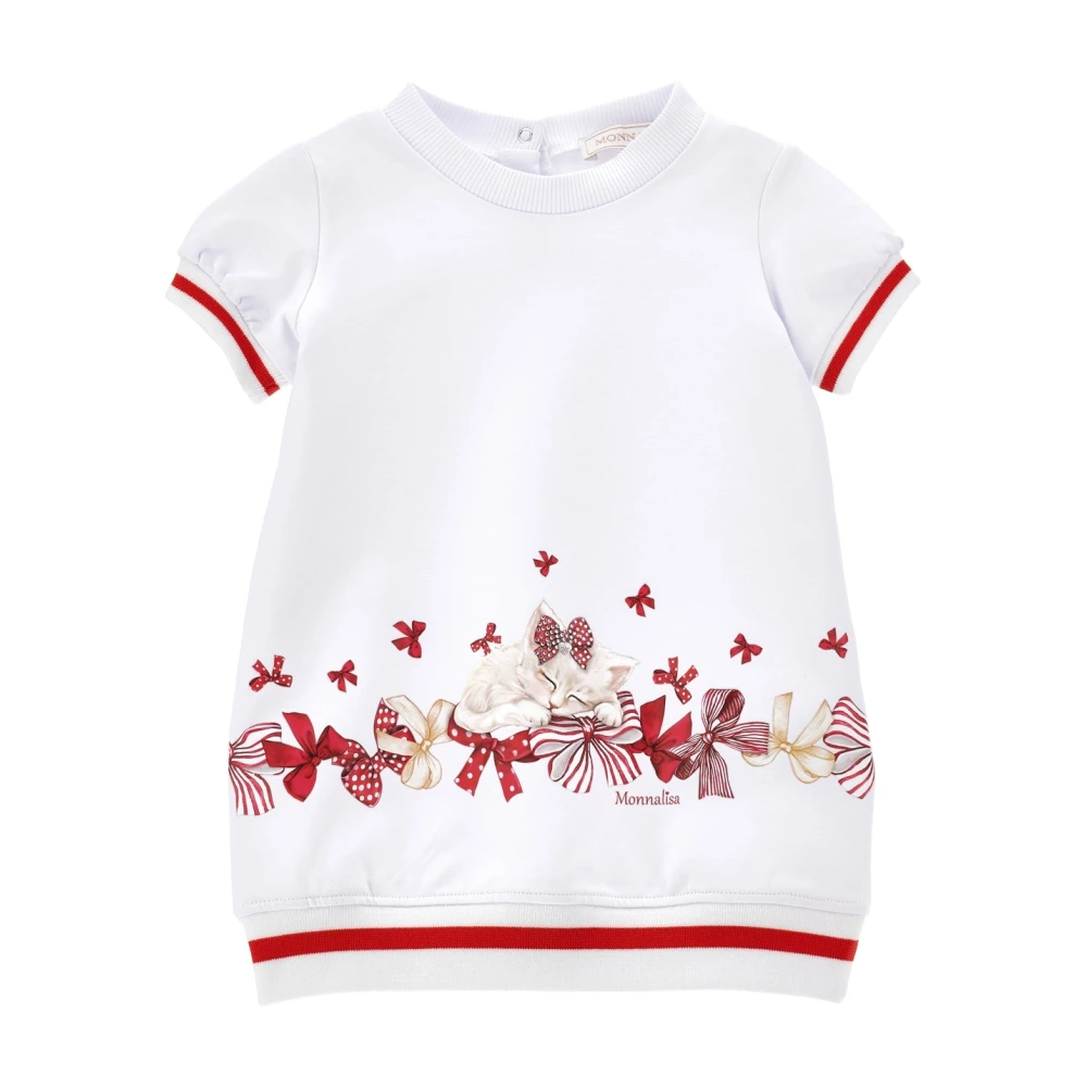 Monnalisa Girls White Dresses, 12 M, Cotton Dress
