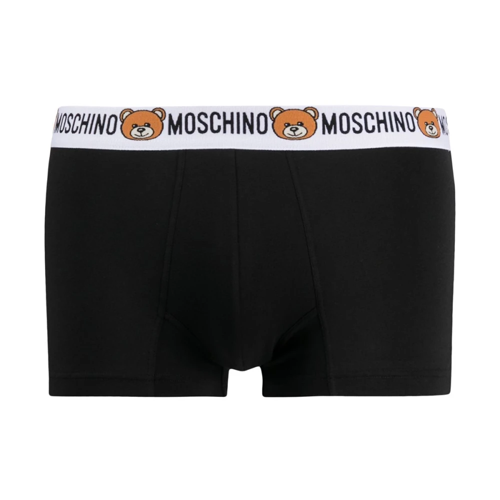 Moschino Zwarte stretch katoenen logoband boxershorts Black Heren