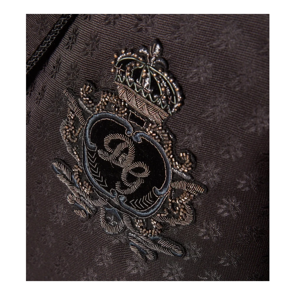 Dolce & Gabbana Jacquard Tuxedo Jacket met Geborduurd Logo Black Dames