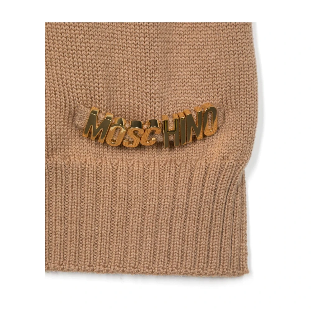 Moschino Bruin Gebreide Sjaal Geribbelde Rand Brown Heren