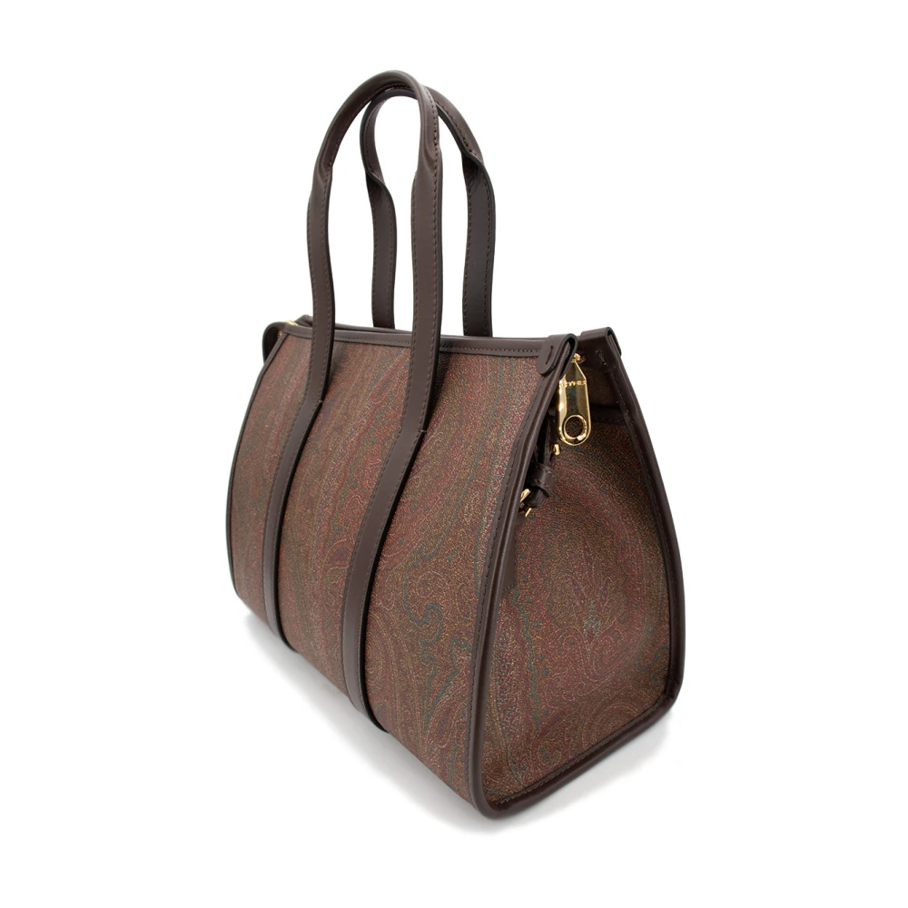 ETRO Paisley Satchel Clutch met Afneembare Band Brown Dames