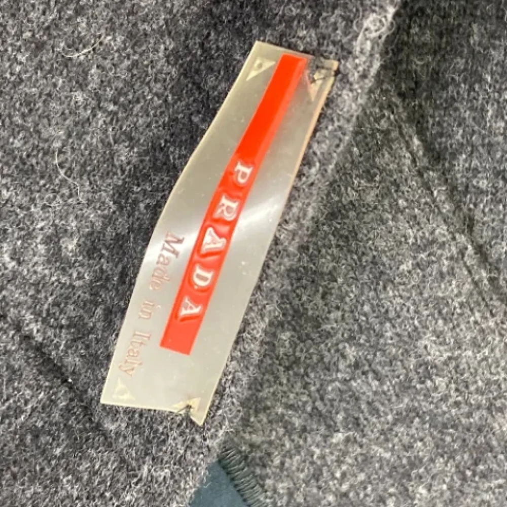 Prada Vintage Pre-owned Cotton scarves Gray Heren