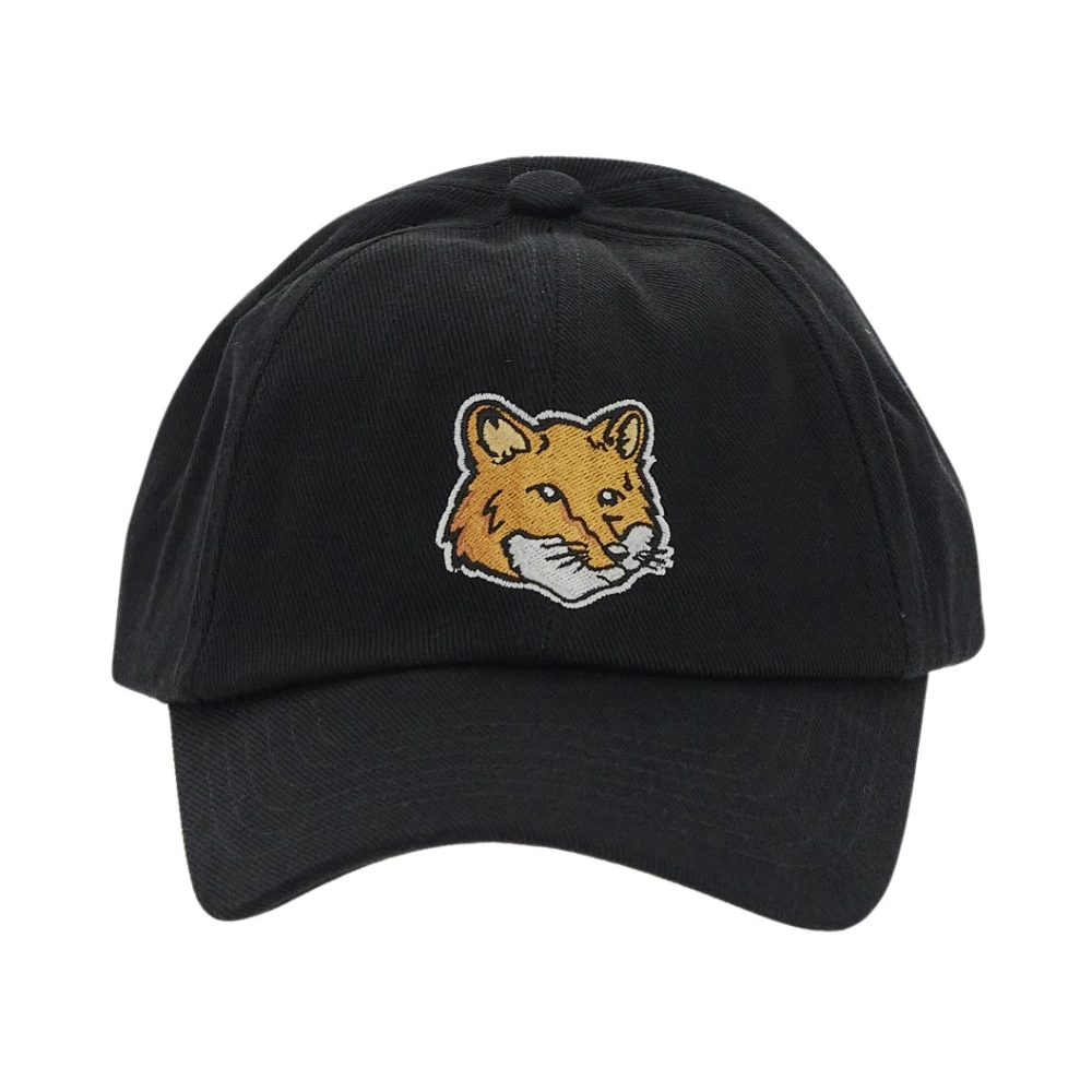 Maison Kitsuné Katoenen Vos Cap Black Heren